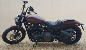 sacoche Myleatherbikes sur Softail Street bob (1)